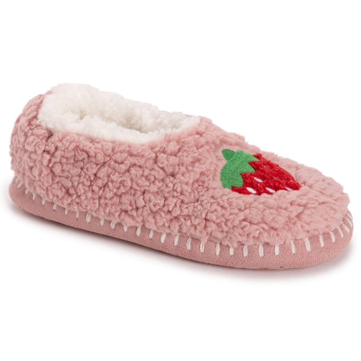 Womens MUK LUKS® Sherpa Strawberry Ballerina Slippers