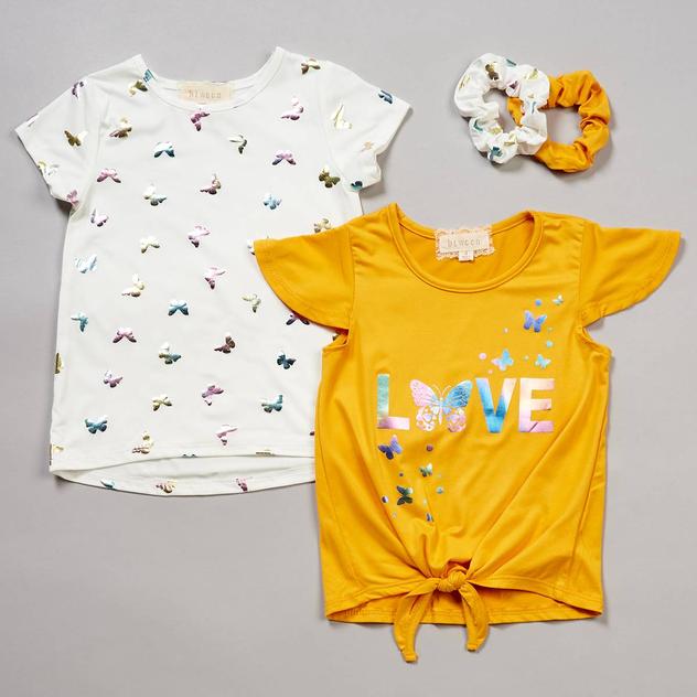 Girls (4-6x) BTween® 2pk. Love Butterfly Ombre Foil Yummy Tops
