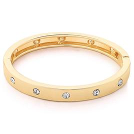 Guess Gold-Tone & Crystal Hinged Bangle Bracelet