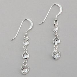 Marsala Clear Cubic Zirconia Dangle Earrings