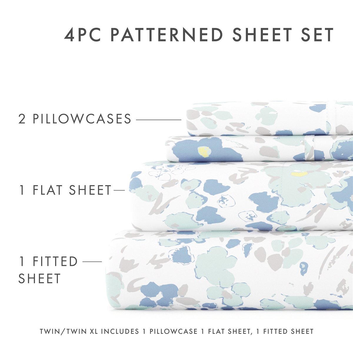 Soft Essentials 4pc. Ultra Soft Garden Farmhouse Violet Sheet Set