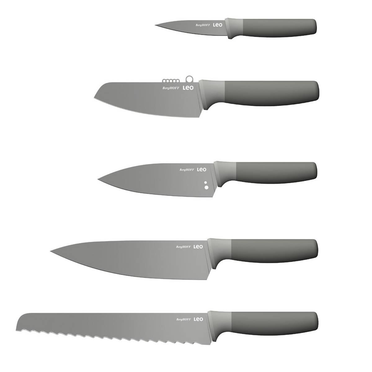 BergHOFF Balance Non-stick Stainless Steel 6pc. Knife Block Set