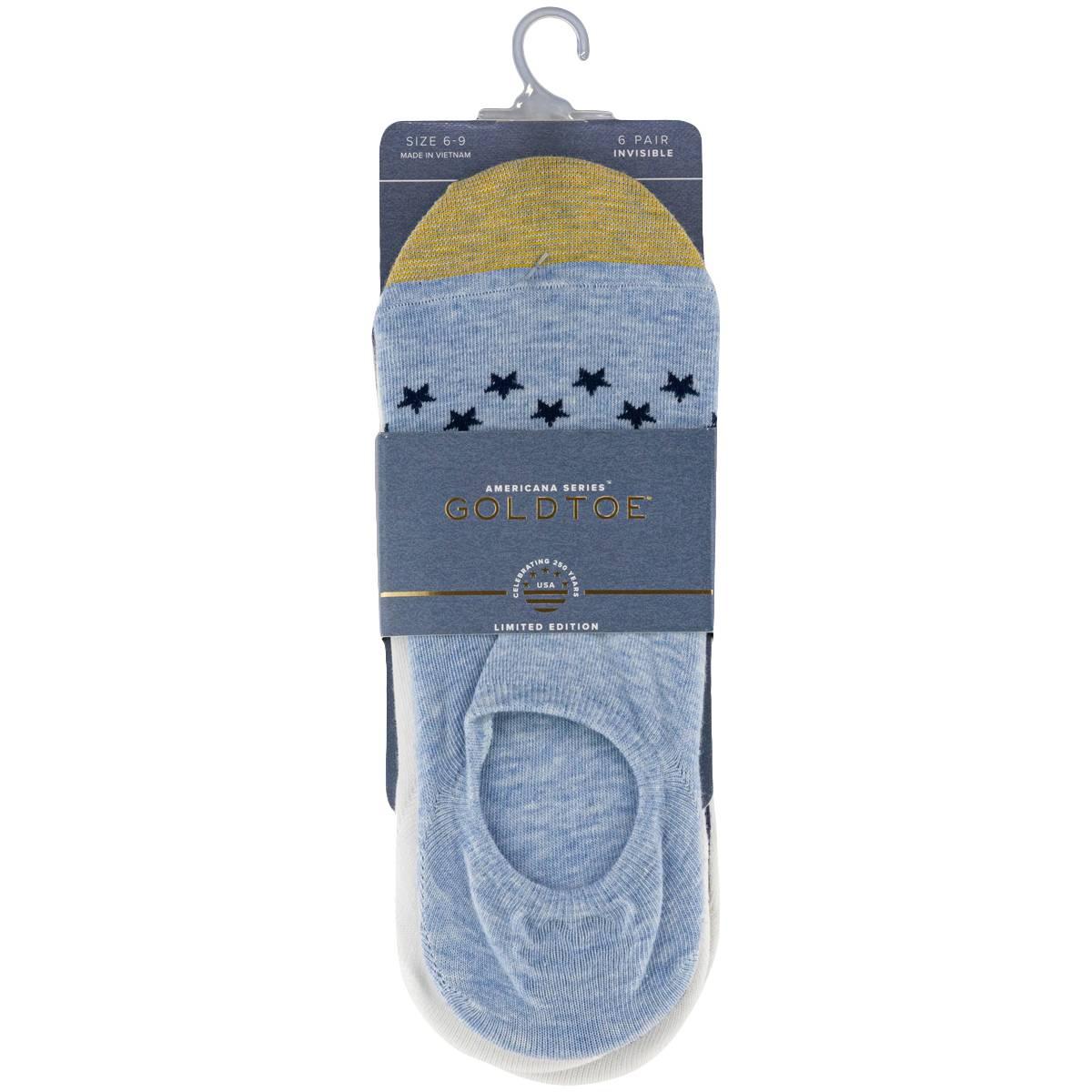 Womens Gold Toe® 6pk. Americana Invisible 21.00