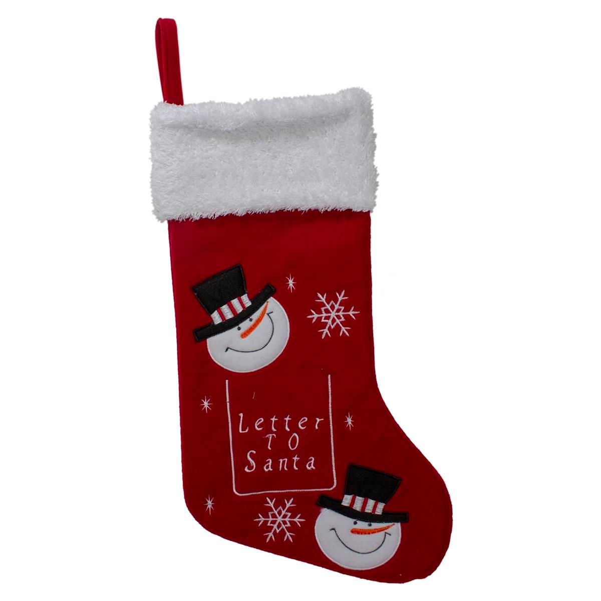 Northlight 19in. Snowmen Letter to Santa Christmas Stocking