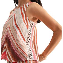 Womens CITY BLUES Sleeveless Stripe A-Line Blouse