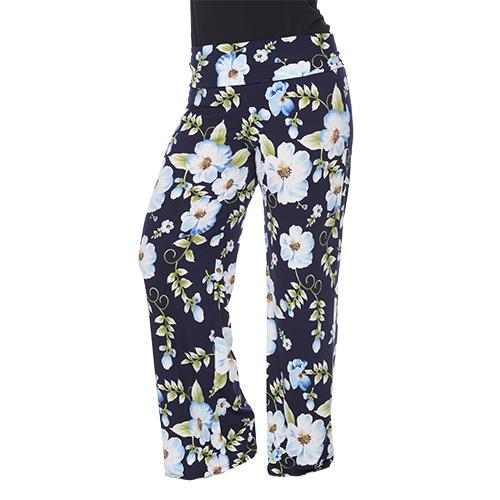 Plus Size White Mark Floral Print Palazzo Pants