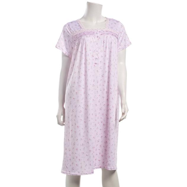 Womens Laura Ashley® Ditsy Lace Trim Nightgown