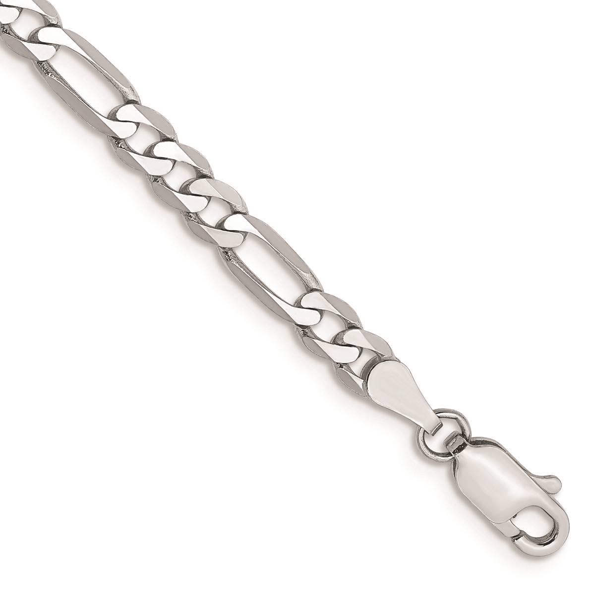 Gold Classics(tm) 4.0mm. 14k White Gold Flat Figaro Bracelet