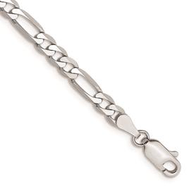 Gold Classics(tm) 4.0mm. 14k White Gold Flat Figaro Bracelet