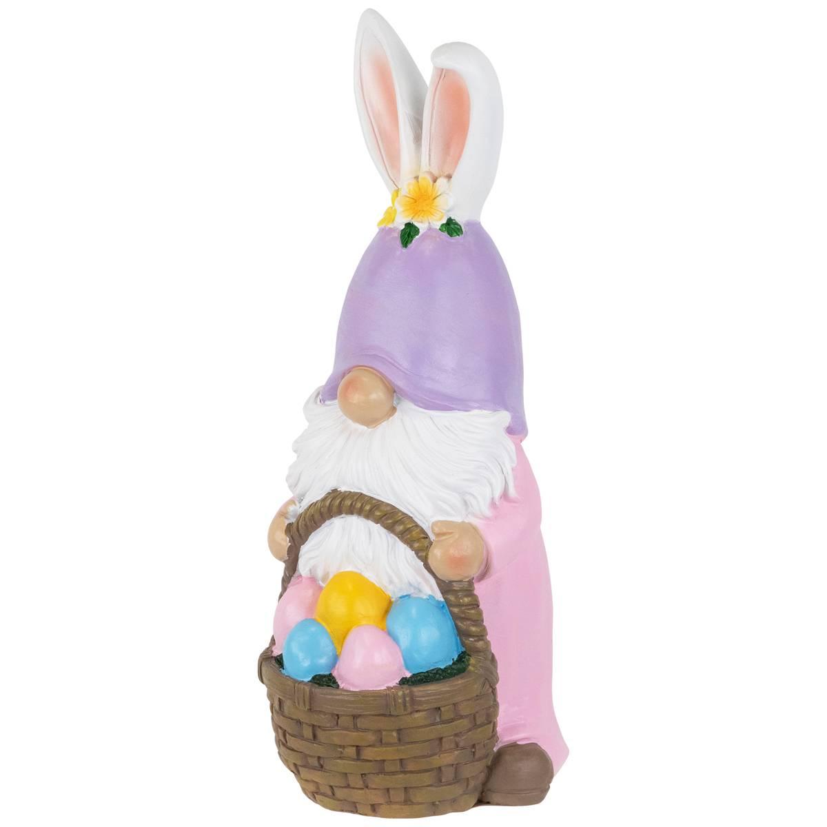 Northlight Seasonal Easter Bunny Gnome with Egg Basket Figurine