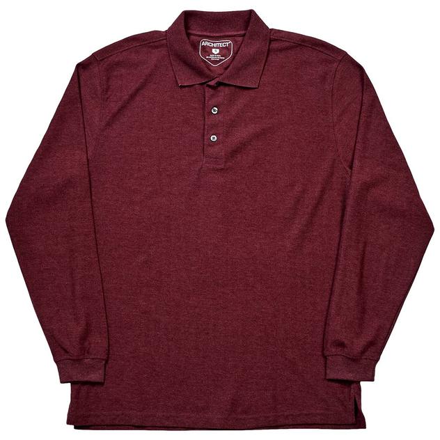 Mens Architect® Herringbone Jacquard Long Sleeve Polo