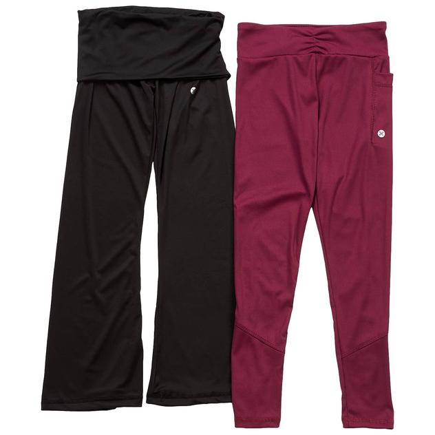 Girls (7-16) RBX 2pk. Ribbed & Fold Over Waist Flare Leggings