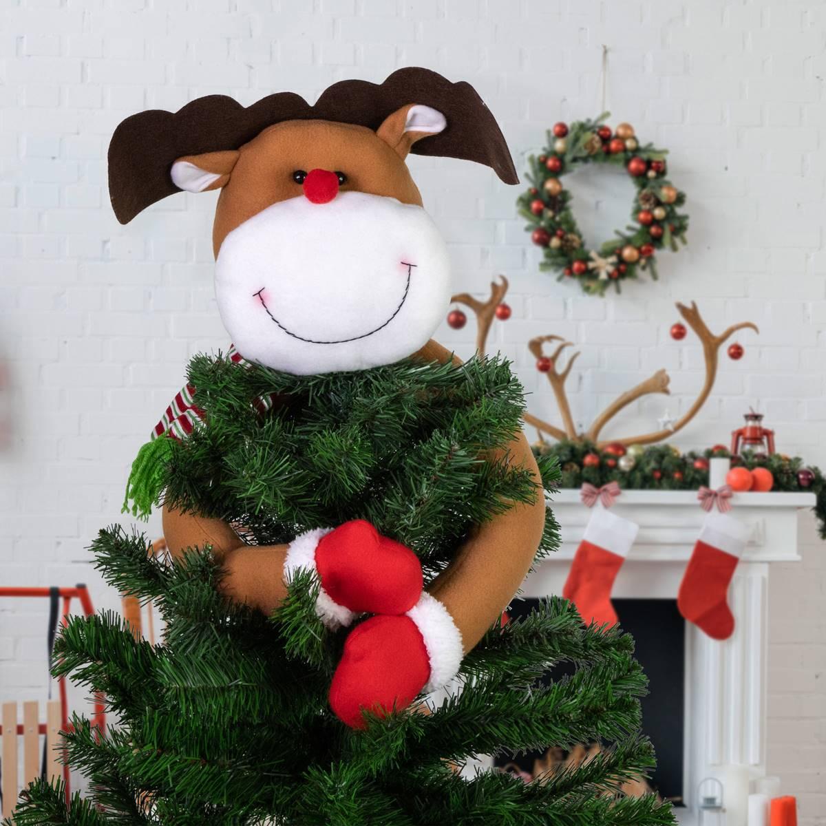 Northlight Seasonal 26in. Plush Reindeer Christmas Tree Topper