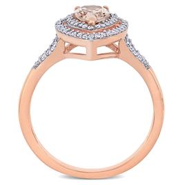 Gemstones Classics™ 14kt. Rose Gold Morganite Double Halo Ring