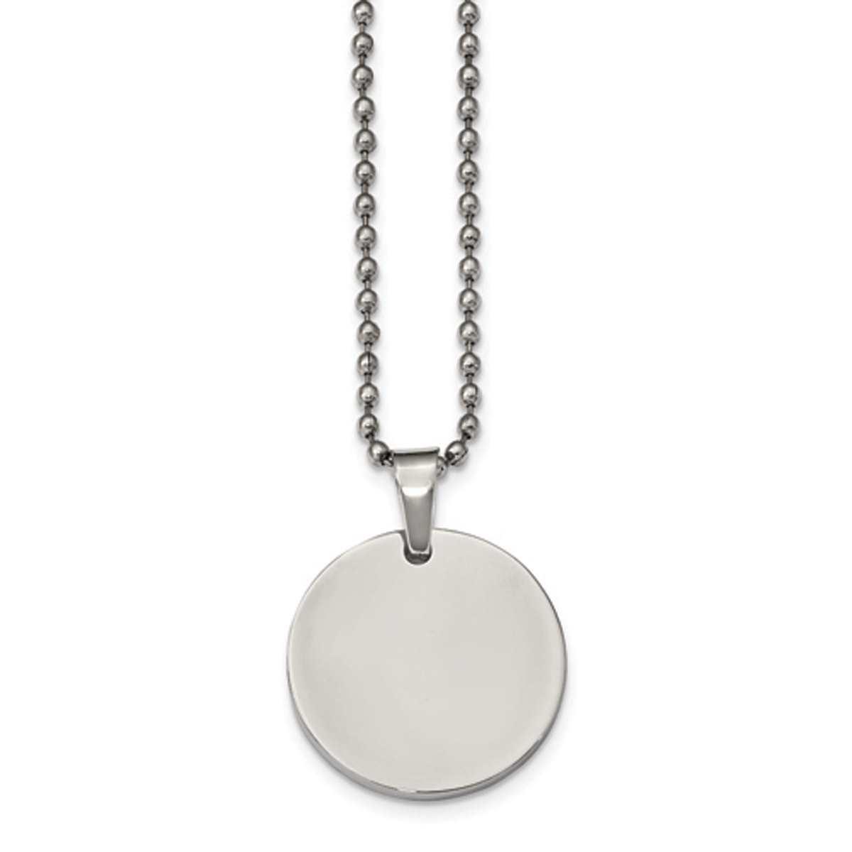 Mens Gentlemen's Classics(tm) Round 2.0mm Thick Dog Tag Necklace