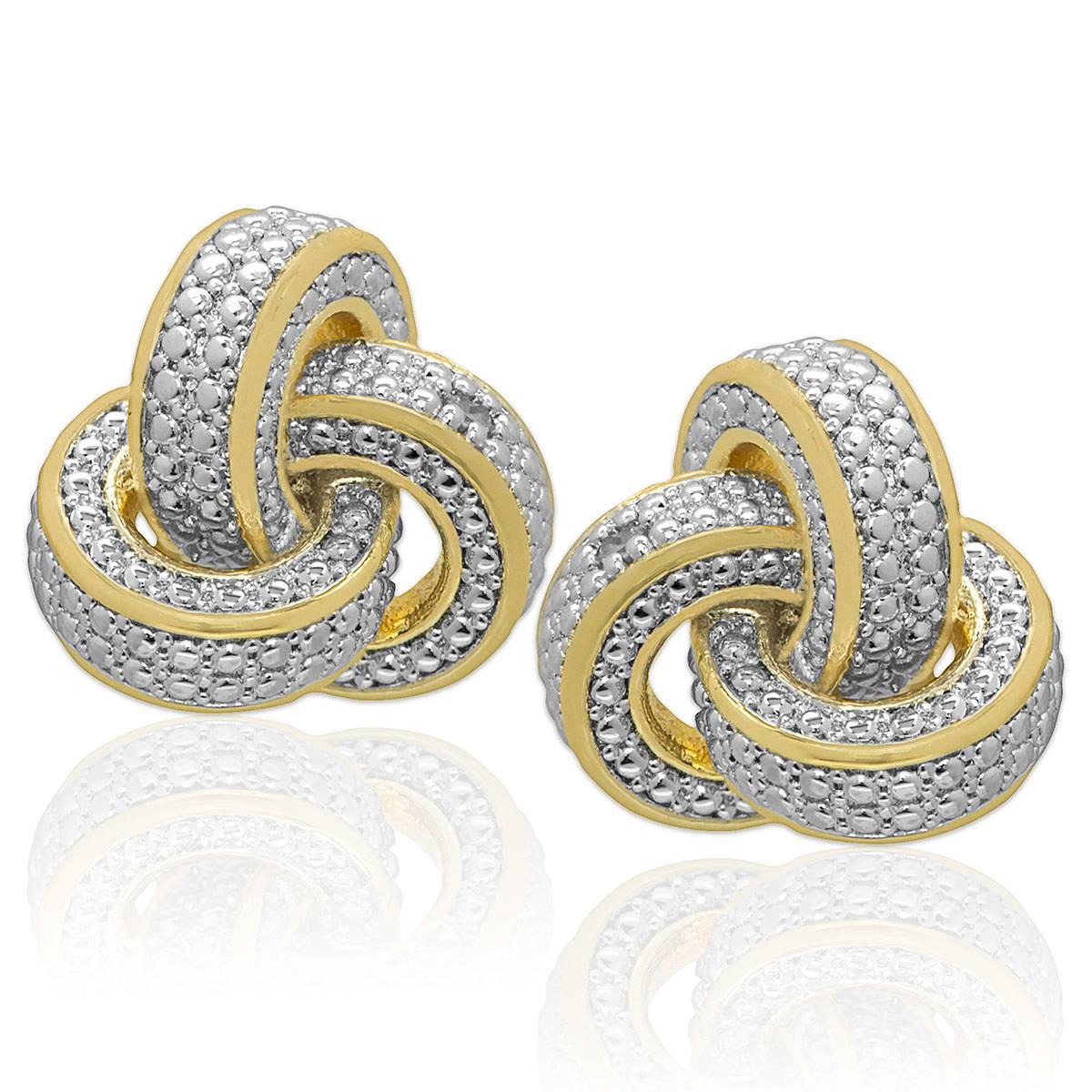 Accents by Gianni Argento Diamond Love Knot Stud Earrings