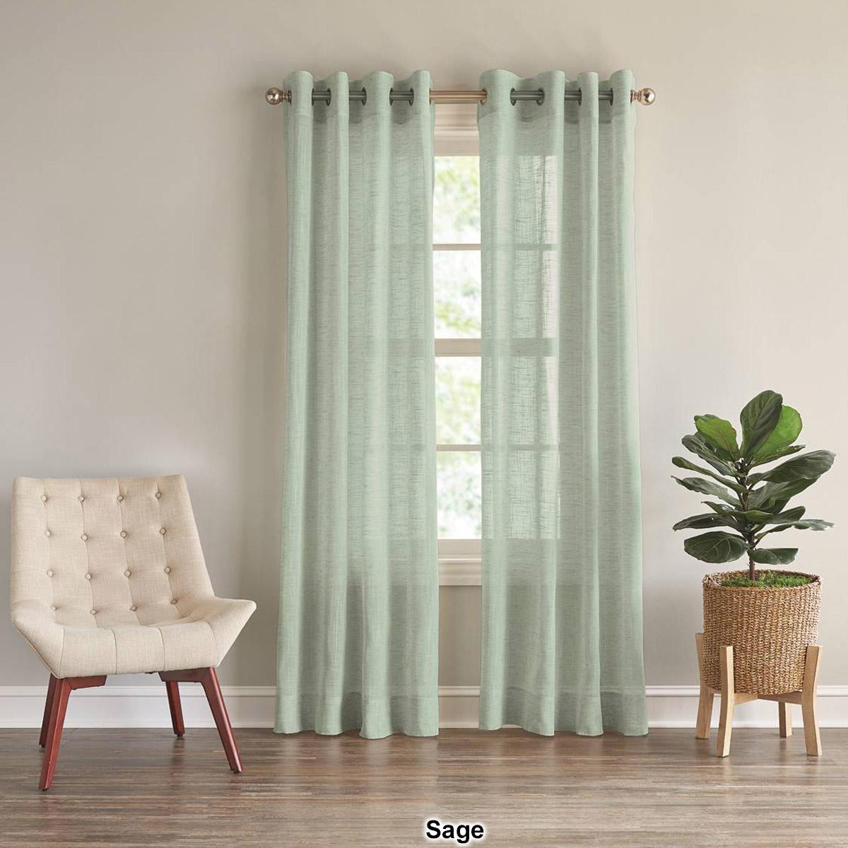 DKNY Classic Linen Sheer Grommet Curtain