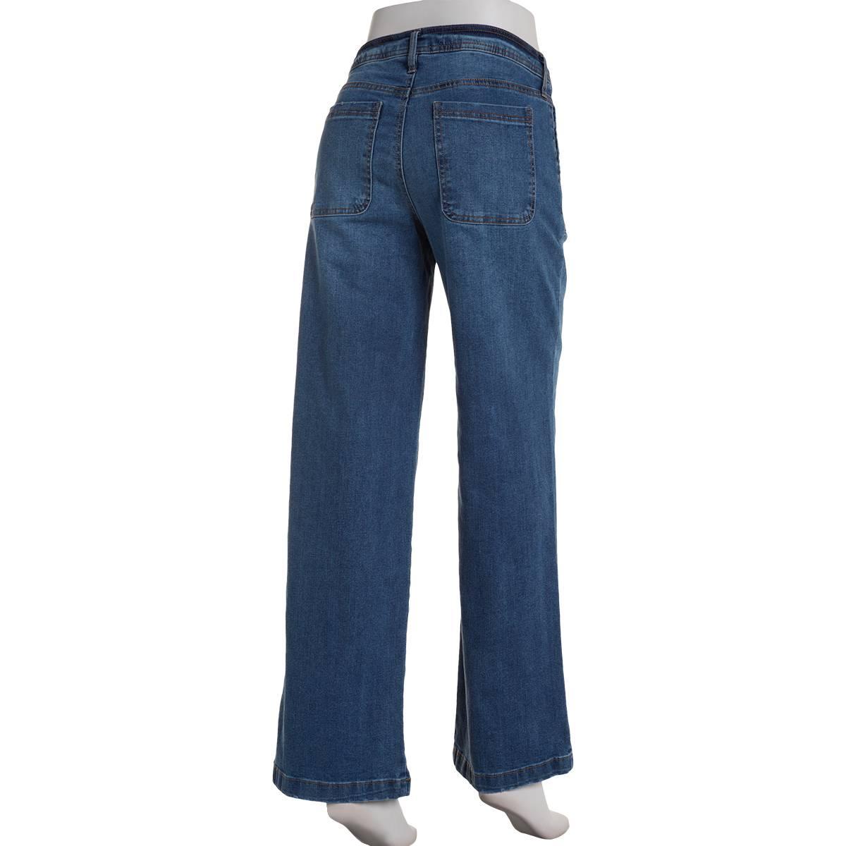 Juniors Celebrity Pink Mid Rise Wide Leg w/ Porkchop Pocket Jeans