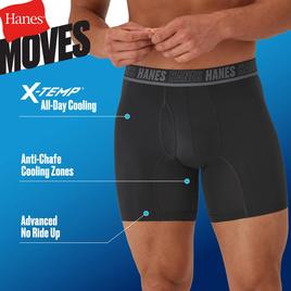 Mens Hanes Ultimate® Moves Xtemp Boxer Briefs - Blue/Red/Black