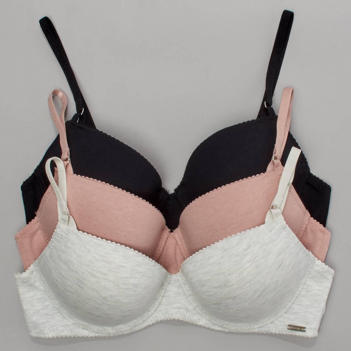 Womens Nautica 3pk. T-Shirt Bra with Picot Elastic NT2935-3PKAI