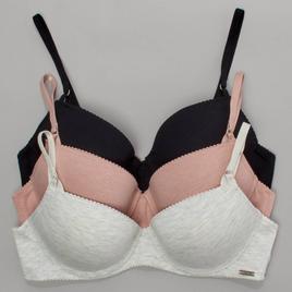 Womens Nautica 3pk. T-Shirt Bra with Picot Elastic NT2935-3PKAI