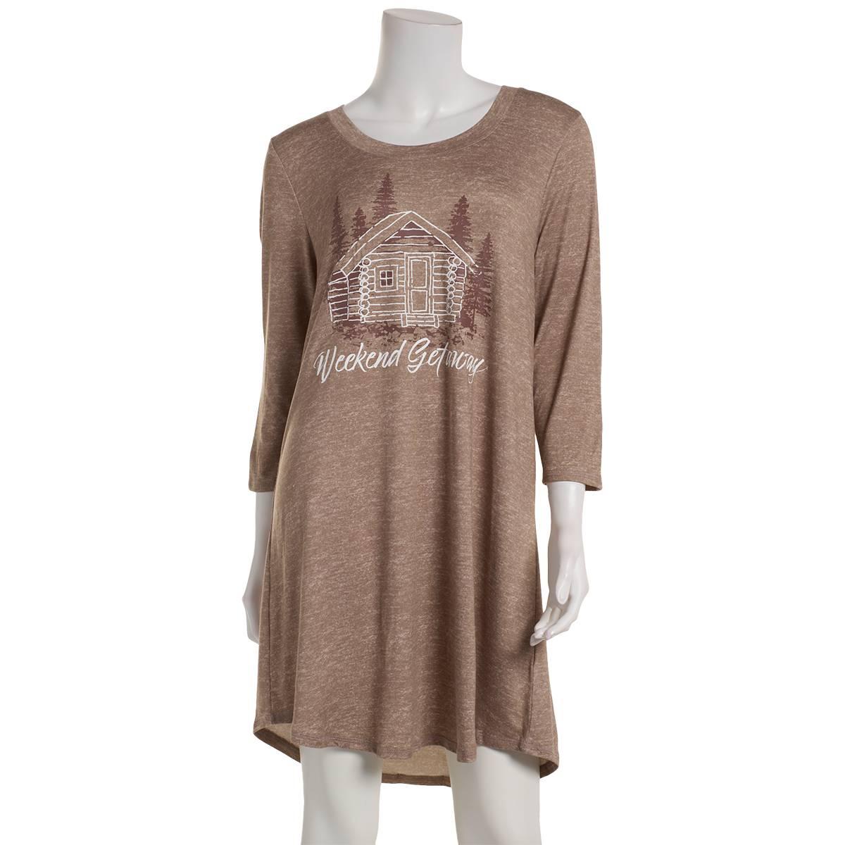Womens Jaclyn Weekend Getaway Screenprint Nightshirt
