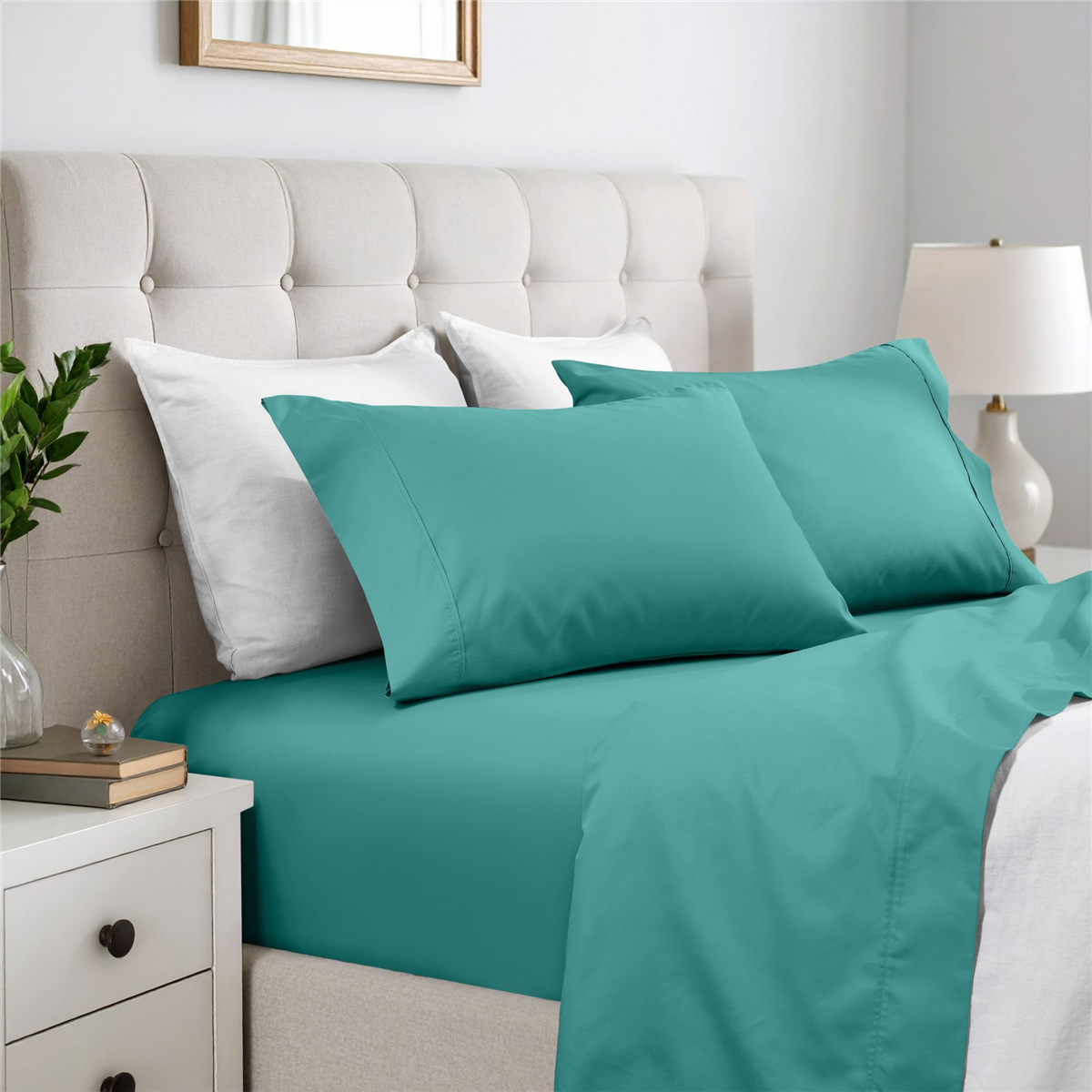 Superior Solid 600TC Cotton Blend Deep Pocket Sheet Set