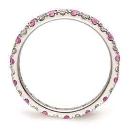 Pure Fire 14kt. White Gold Lab Created Pink Sapphire Band