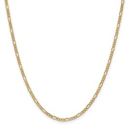 Unisex Gold Classics(tm) 2.5mm. 14k Semi Solid Figaro Chain Necklace
