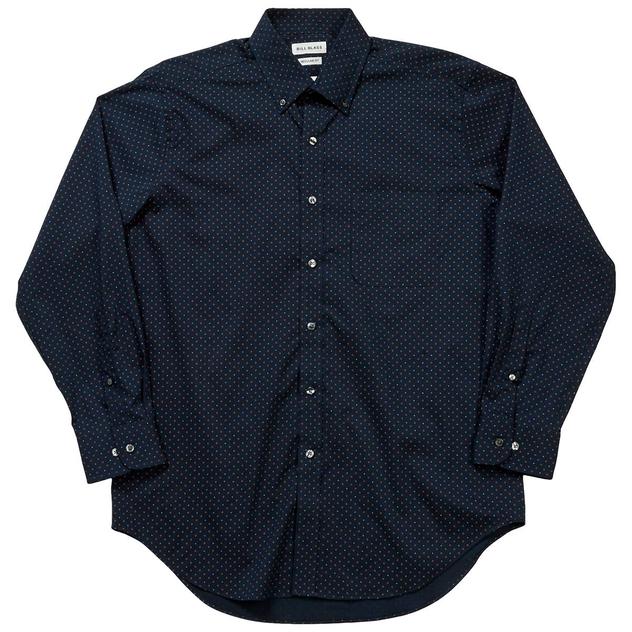 Mens Bill Blass Regular Fit Dress Shirt - Dark Navy Diamond Print