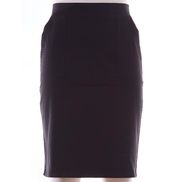 Womens Retrology Crochet Trim Porkchop Pencil Millenium Skirt