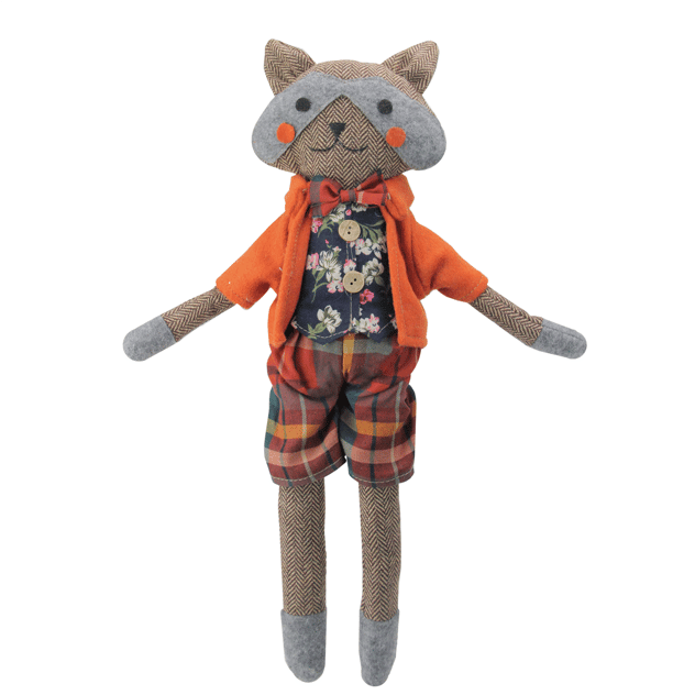 Northlight 17in. Sitting Boy Herringbone Design Fox Plush