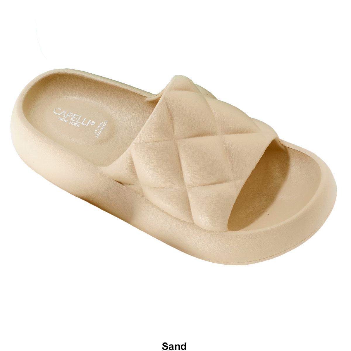 Womens Capelli New York Injected Quilted EVA Slide Sandals