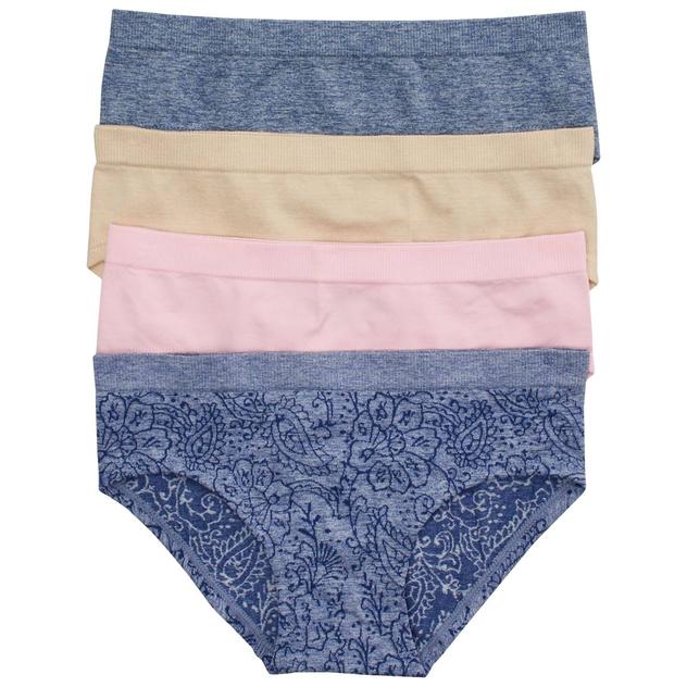 Girls (7-14) René Rofé® 4pk. Paisley Seamless Hipster Underwear