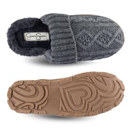 Womens Jessica Simpson Cable Knit Scuff Slippers