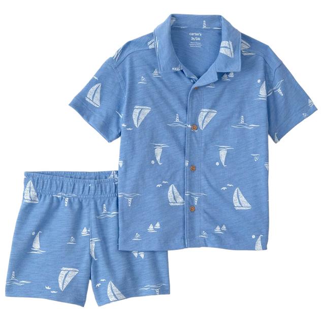 Toddler Boy Carter's® Sail Boat Polo & Short Set