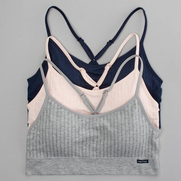 Womens Nautica 3pk. Rayon Blend Ribbed Seamless Bras NT7213-3PKW