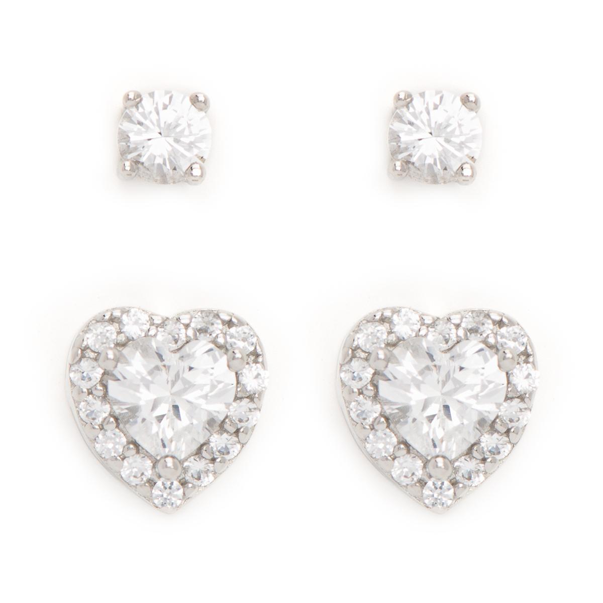 Gianni Argento Sterling Silver Lab White Sapphire Earrings