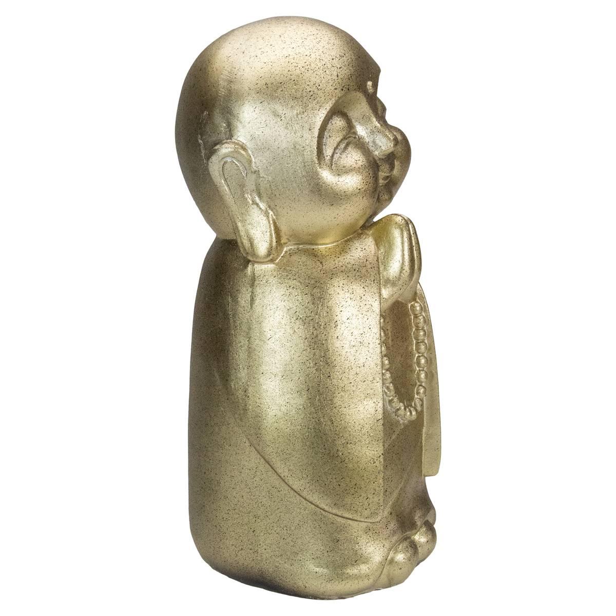 Northlight Seasonal 11.5in. Golden Buddhist Monk Garden Statue