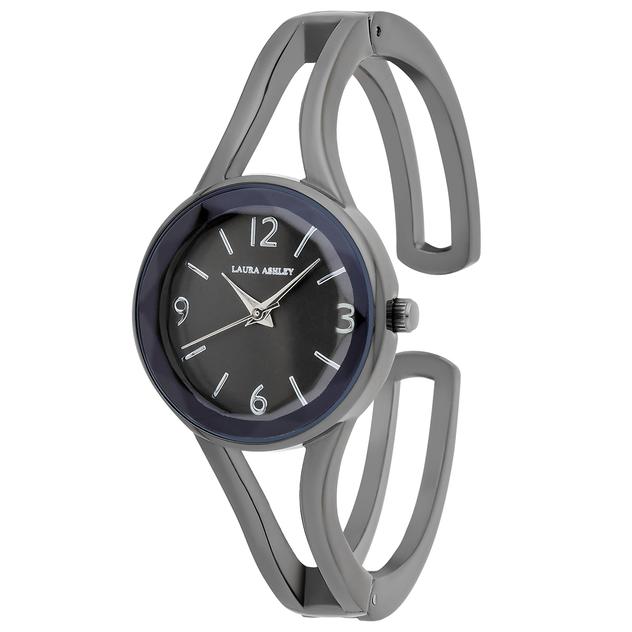 Womens Laura Ashley® Gunmetal Bangle Watch - LA2074GN