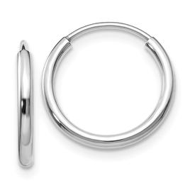 Gold Classics(tm) 12mm. 14kt White Gold Polished Hoop Earring