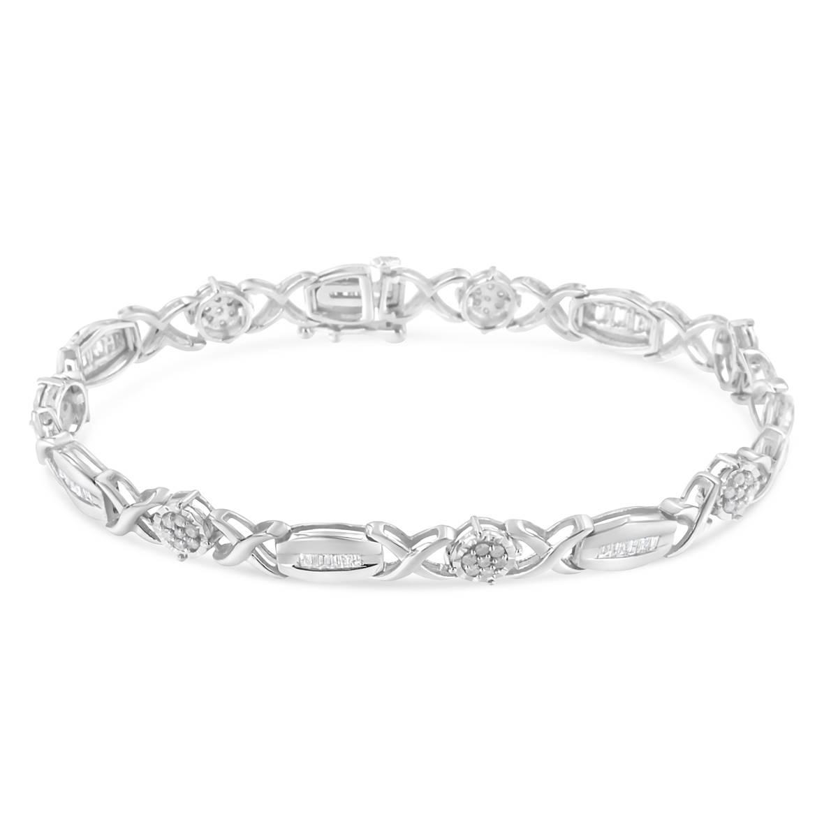 Haus of Brilliance 1.0ctw. Diamond X-link Bracelet