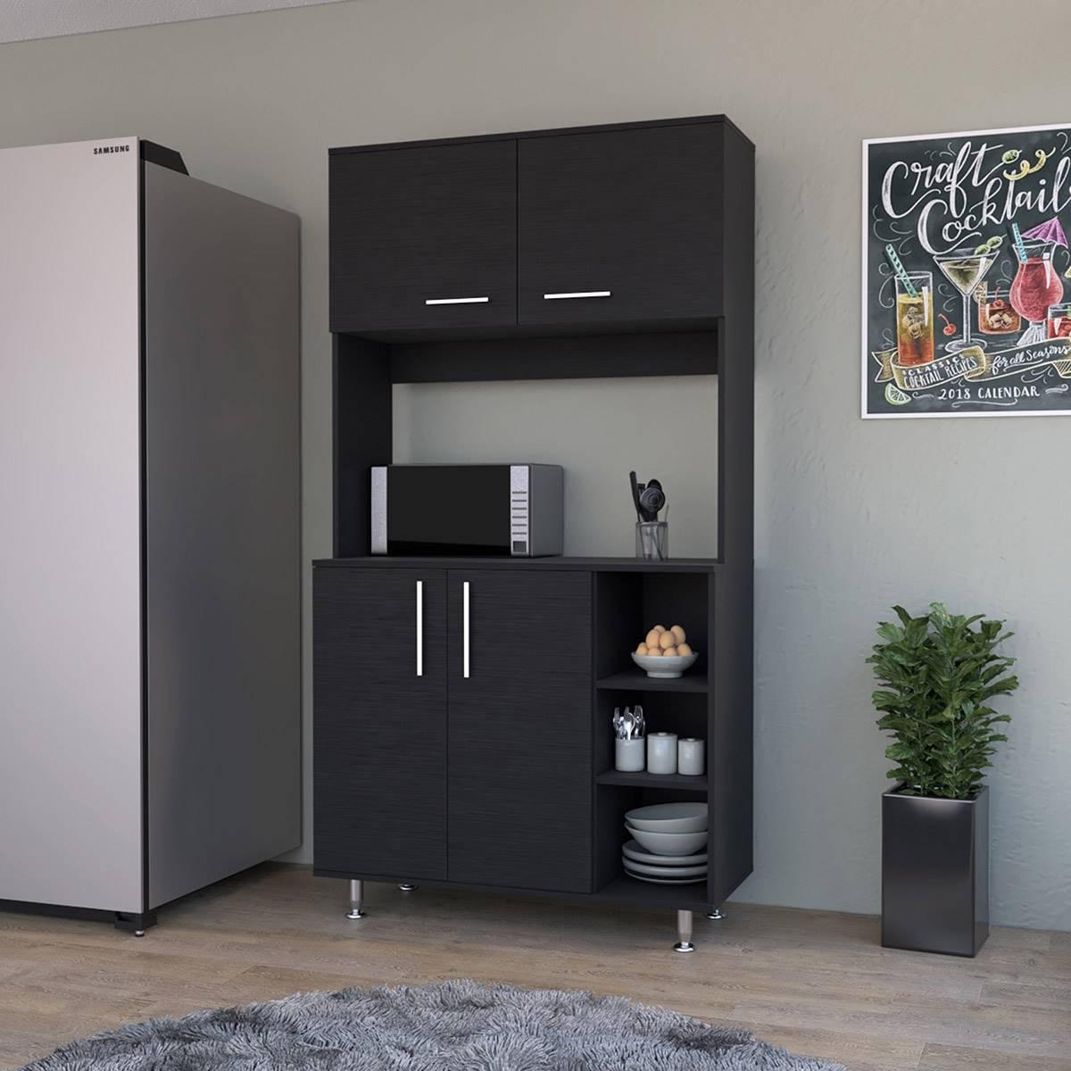 FM FURNITURE Colorado Black Wengue Pantry Cabinet
