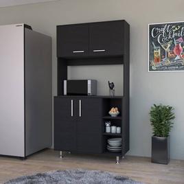 FM FURNITURE Colorado Black Wengue Pantry Cabinet