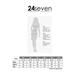 Plus Size 24/7 Comfort Apparel Slim Floral Pencil Skirt