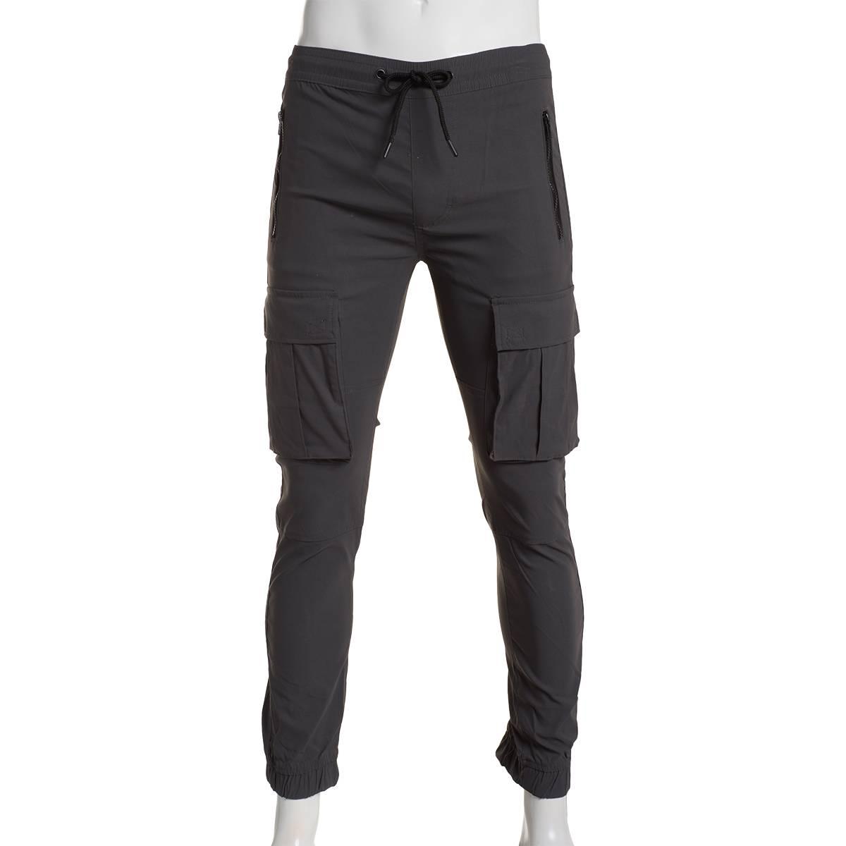 Young Mens akademiks(R) Nylon Tech Solid Cargo Joggers