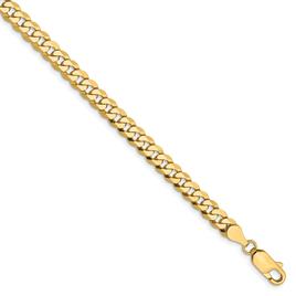 Mens Gold Classics(tm) 4.75mm. 14k Gold Beveled Curb Chain Bracelet