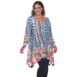 Plus Size White Mark® Marlene Printed Tunic