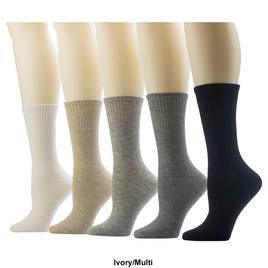 Womens Cuddl Duds® 5pk. Rib Welt Crew Socks