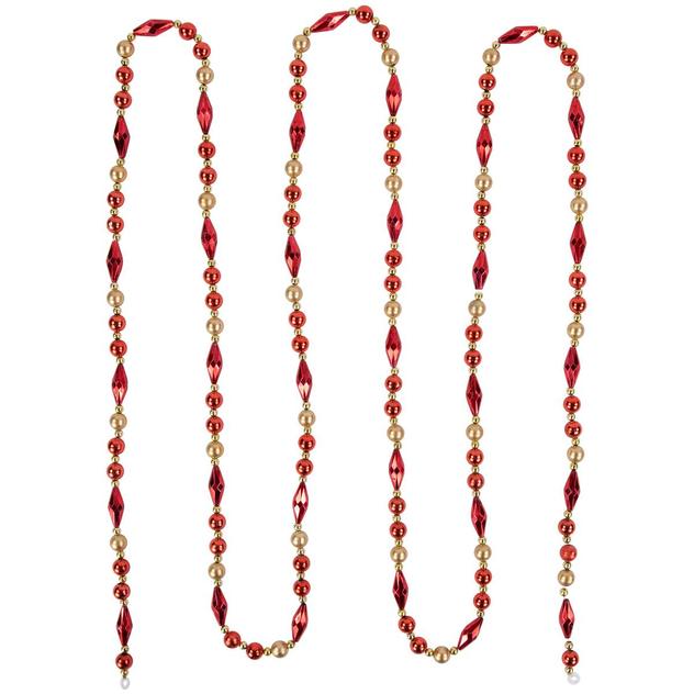 Northlight Shiny & Matte Red Beaded Christmas Garland